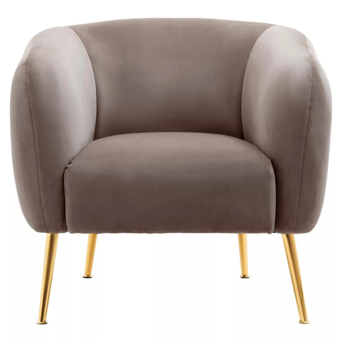 Yasmeen Dark Beige Velvet Armchair