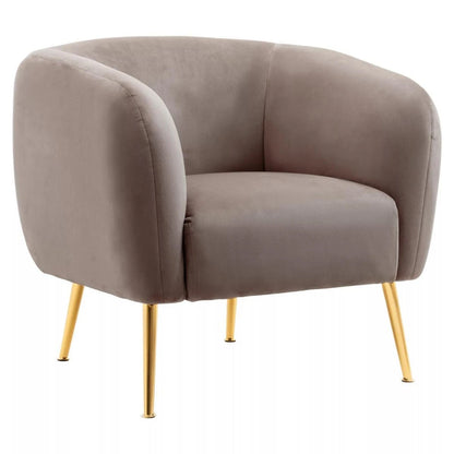 Yasmeen Dark Beige Velvet Armchair