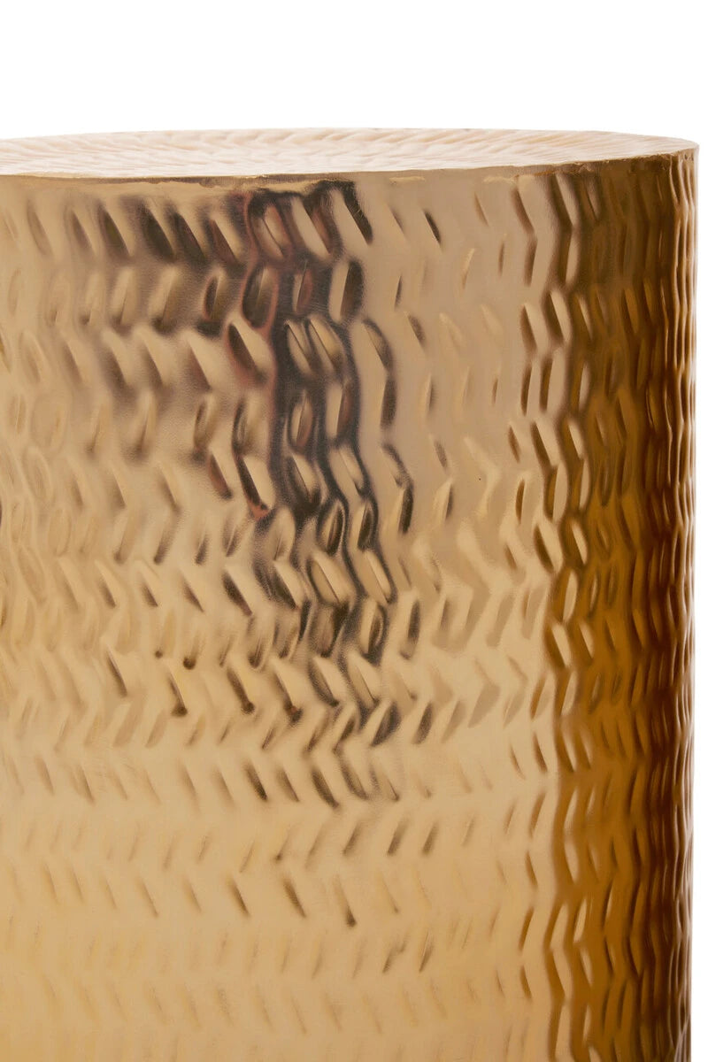 Templar Set of 2 Gold Finish Side Tables and Stools