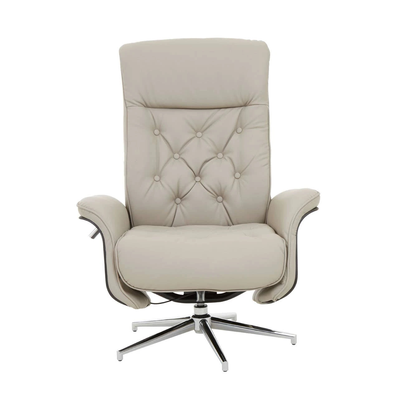 Warrington Mink Leather Effect Recliner And Footstool