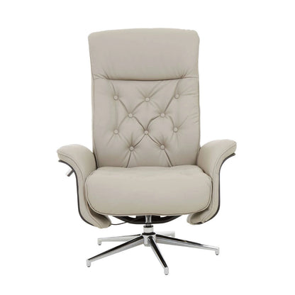Warrington Mink Leather Effect Recliner And Footstool