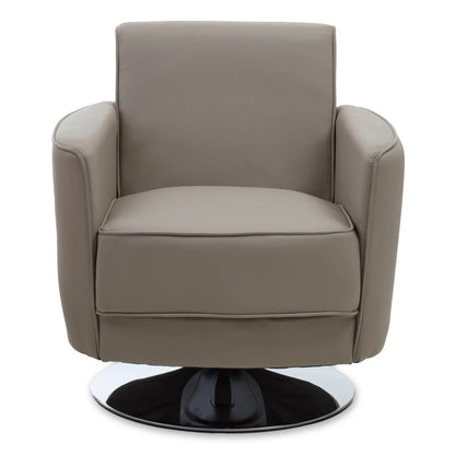 Wester Mink Leather Effect Swivel Chair