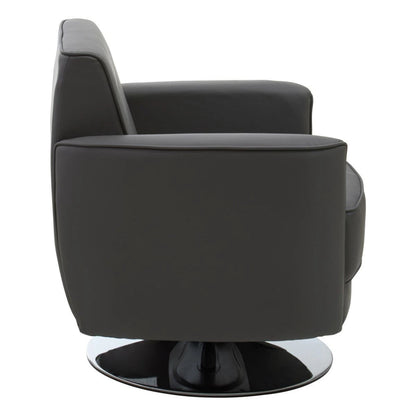 Wester Grey Leather Effect Swivel Chair
