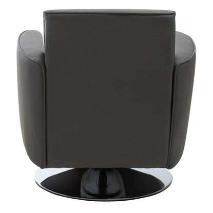 Wester Grey Leather Effect Swivel Chair