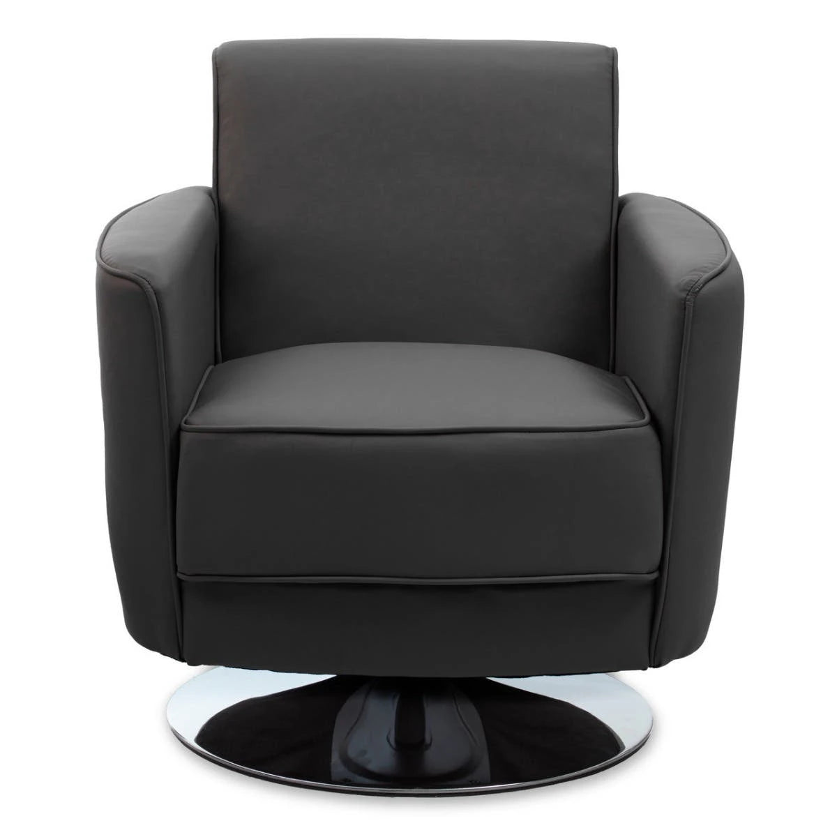 Wester Grey Leather Effect Swivel Chair