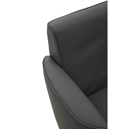 Wester Grey Leather Effect Swivel Chair