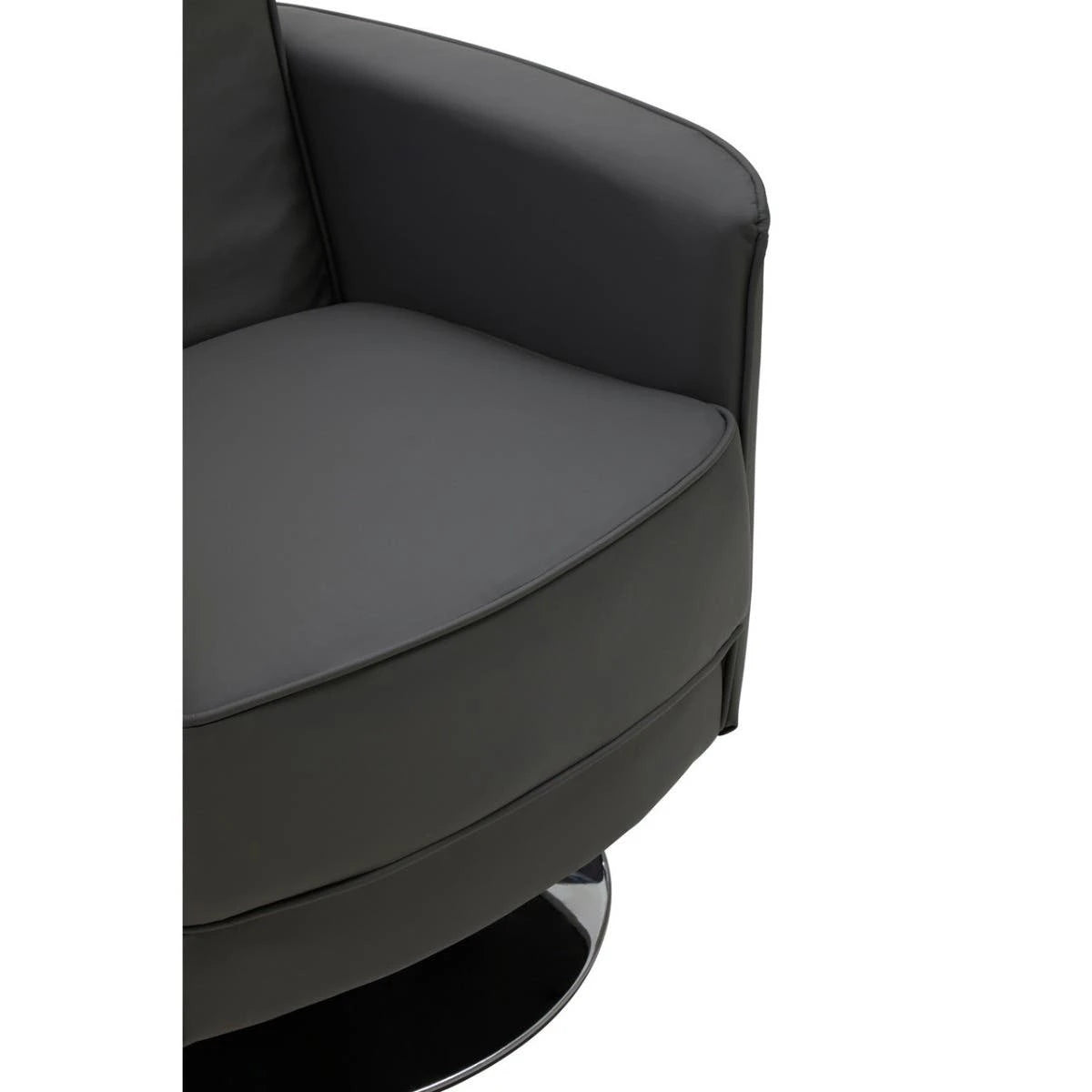 Wester Grey Leather Effect Swivel Chair