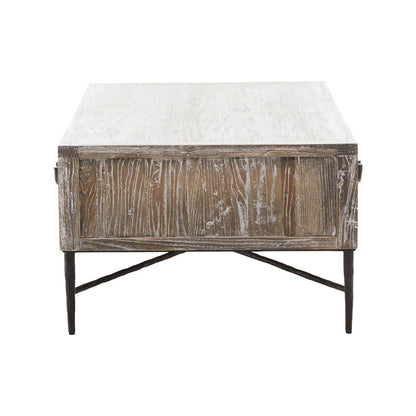 Milan 2 Drawer Recycled Elm Wood Coffee Table