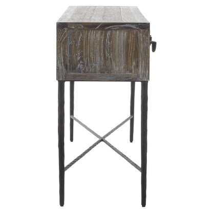 Milan Four Drawer Elm Wood Console Table