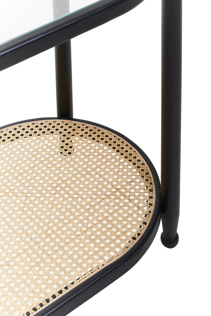 Cebu Rattan and Glass 2 Tier Console Table