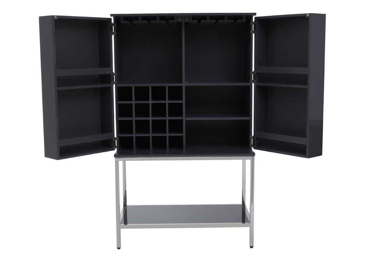 Genoa Grey Gloss Finish Cabinet