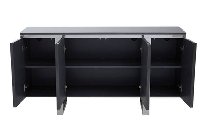 Genoa Four Door Grey Gloss Finish Sideboard