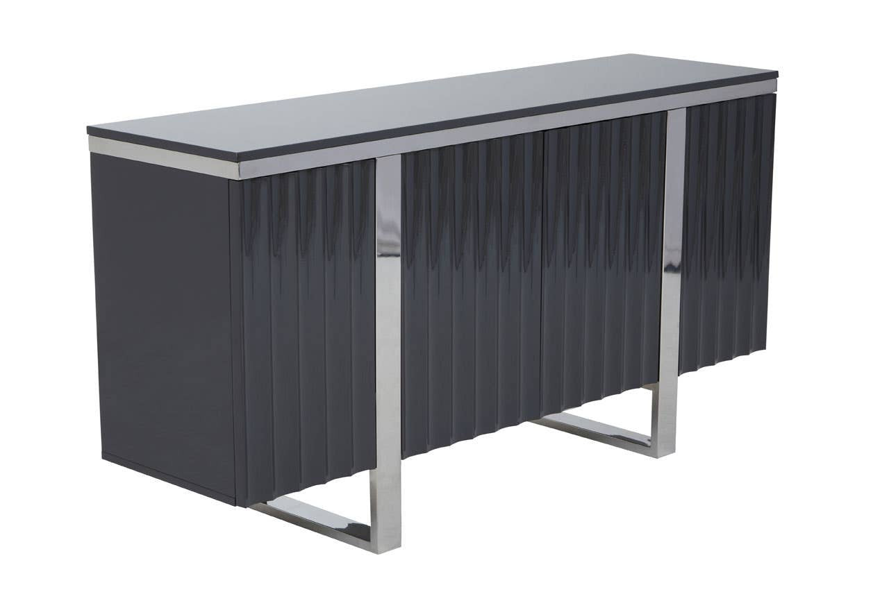 Genoa Four Door Grey Gloss Finish Sideboard