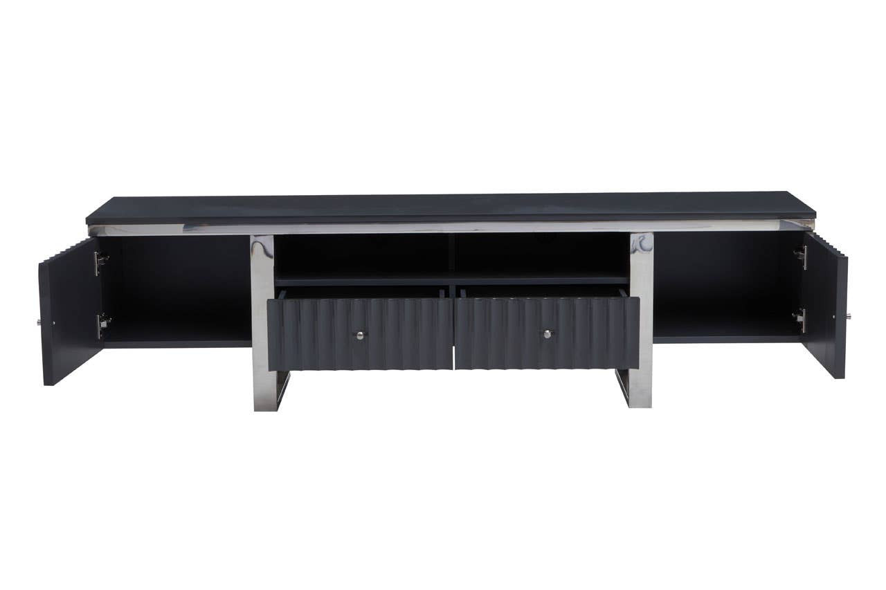 Genoa Grey Gloss Finish Media Unit