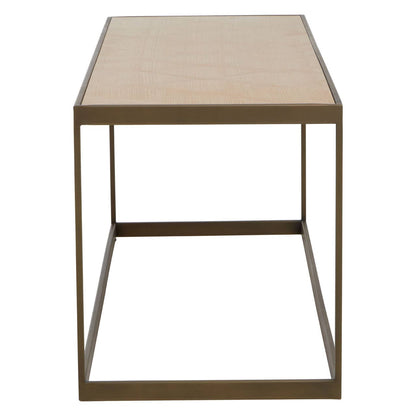 Grenoble Oak Veneer and Brushed Brass Coffee Table