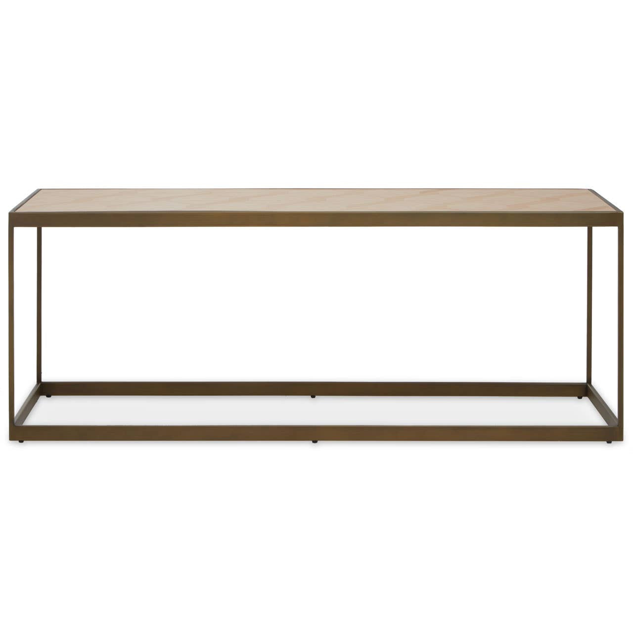 Grenoble Oak Veneer and Brushed Brass Coffee Table