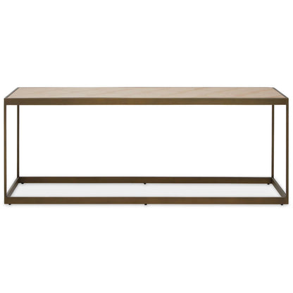 Grenoble Oak Veneer and Brushed Brass Coffee Table