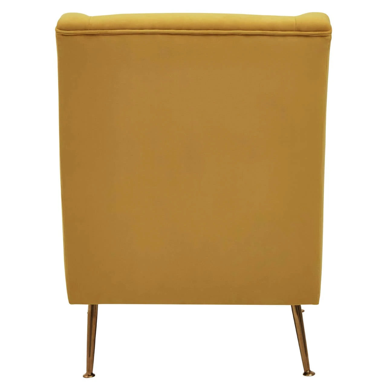 Doucet Yellow Velvet Chair With Gold Finish Legs