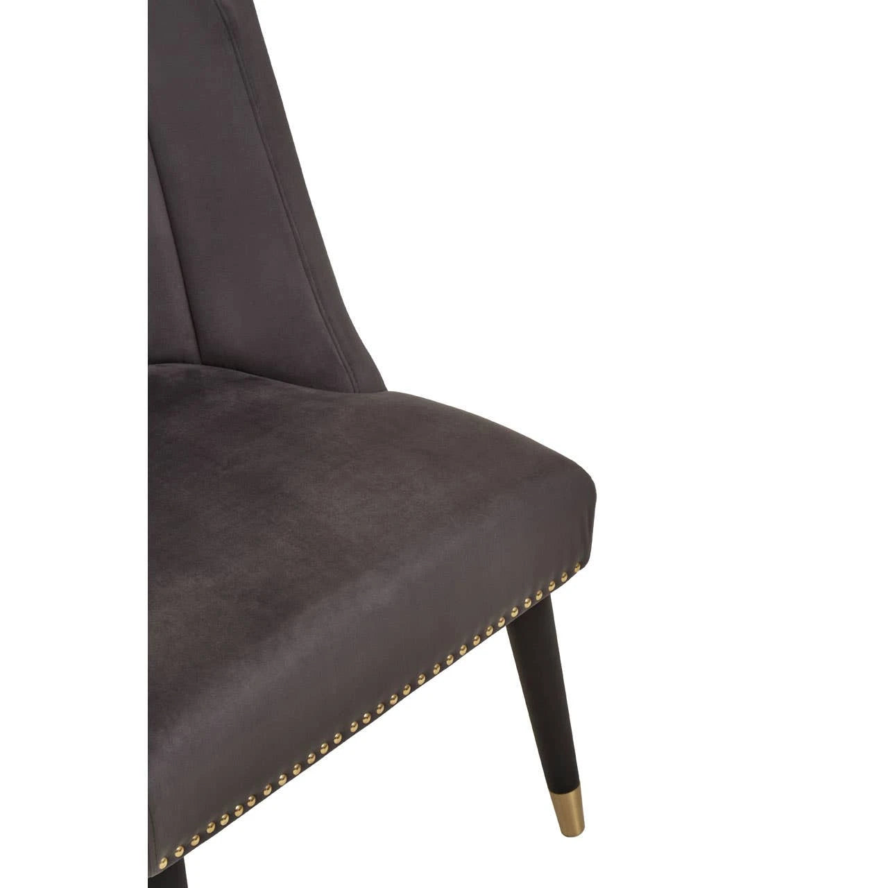 Doucet Grey Velvet Dining Chair With Black Legs