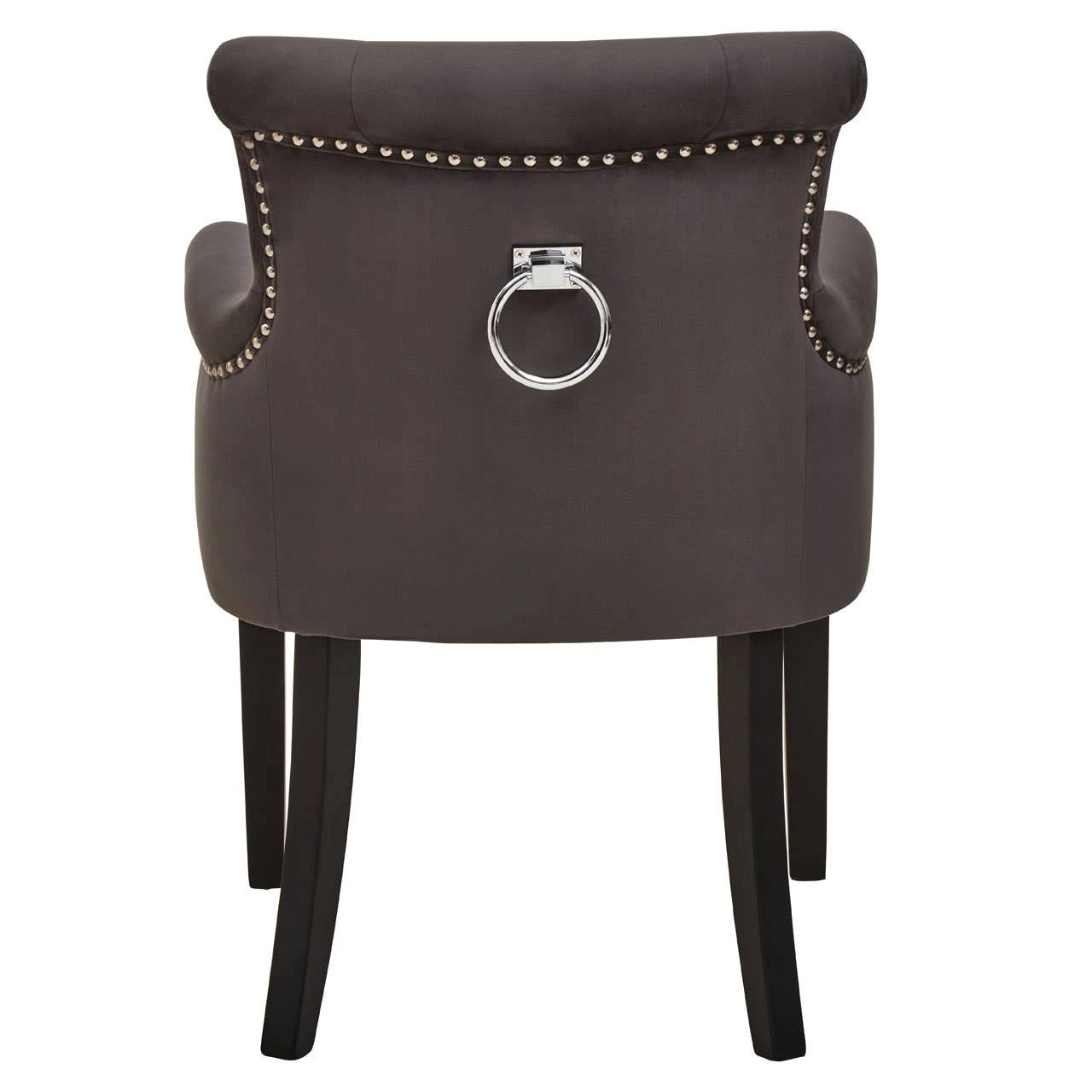 Doucet Grey Velvet Dining Chair With Ring Back