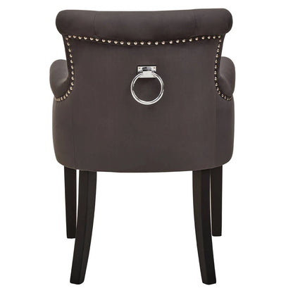 Doucet Grey Velvet Dining Chair With Ring Back