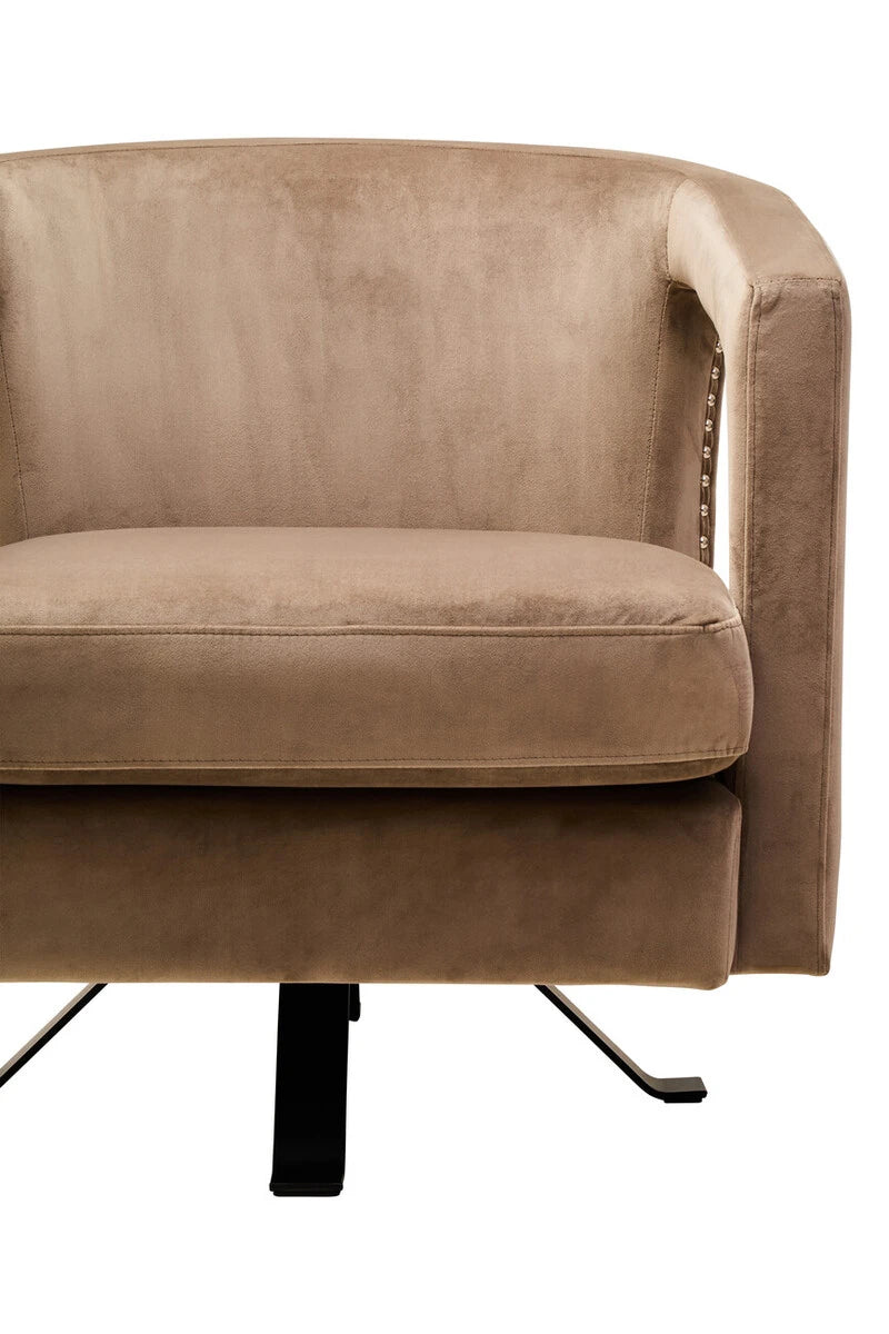 Hestia Mink Velvet Swivel Chair