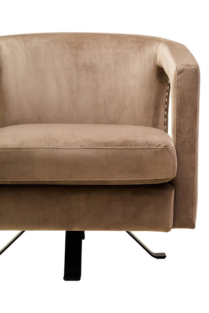 Hestia Mink Velvet Swivel Chair
