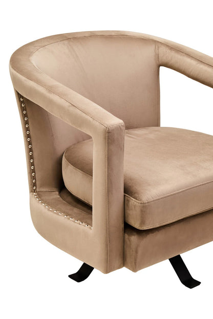 Hestia Mink Velvet Swivel Chair