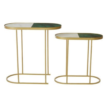 Suar Nest Of Two Marble Top Side Tables
