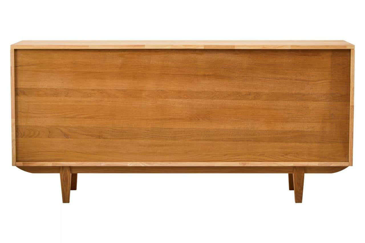 Lyon Rattan and Oak Wood 4 Door Sideboard