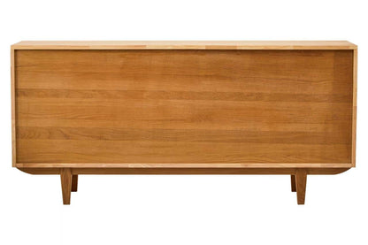Lyon Rattan and Oak Wood 4 Door Sideboard