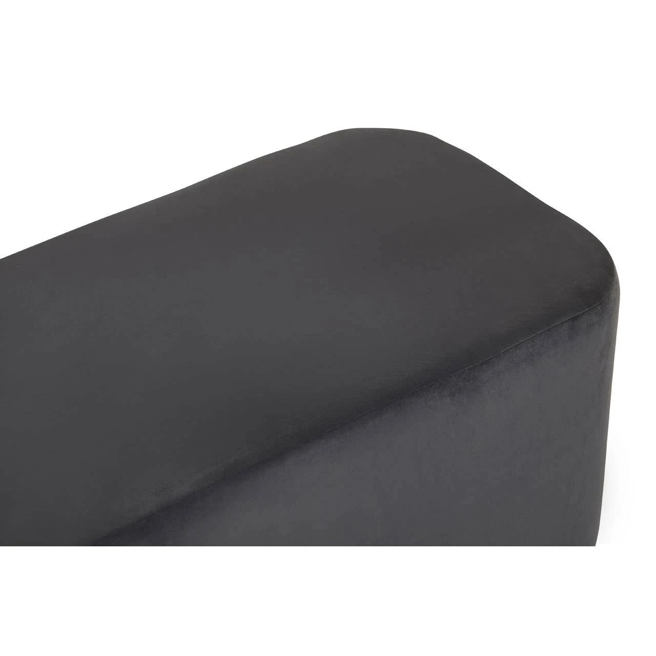 Hartford Grey Velvet Bench with Matte Gold Base