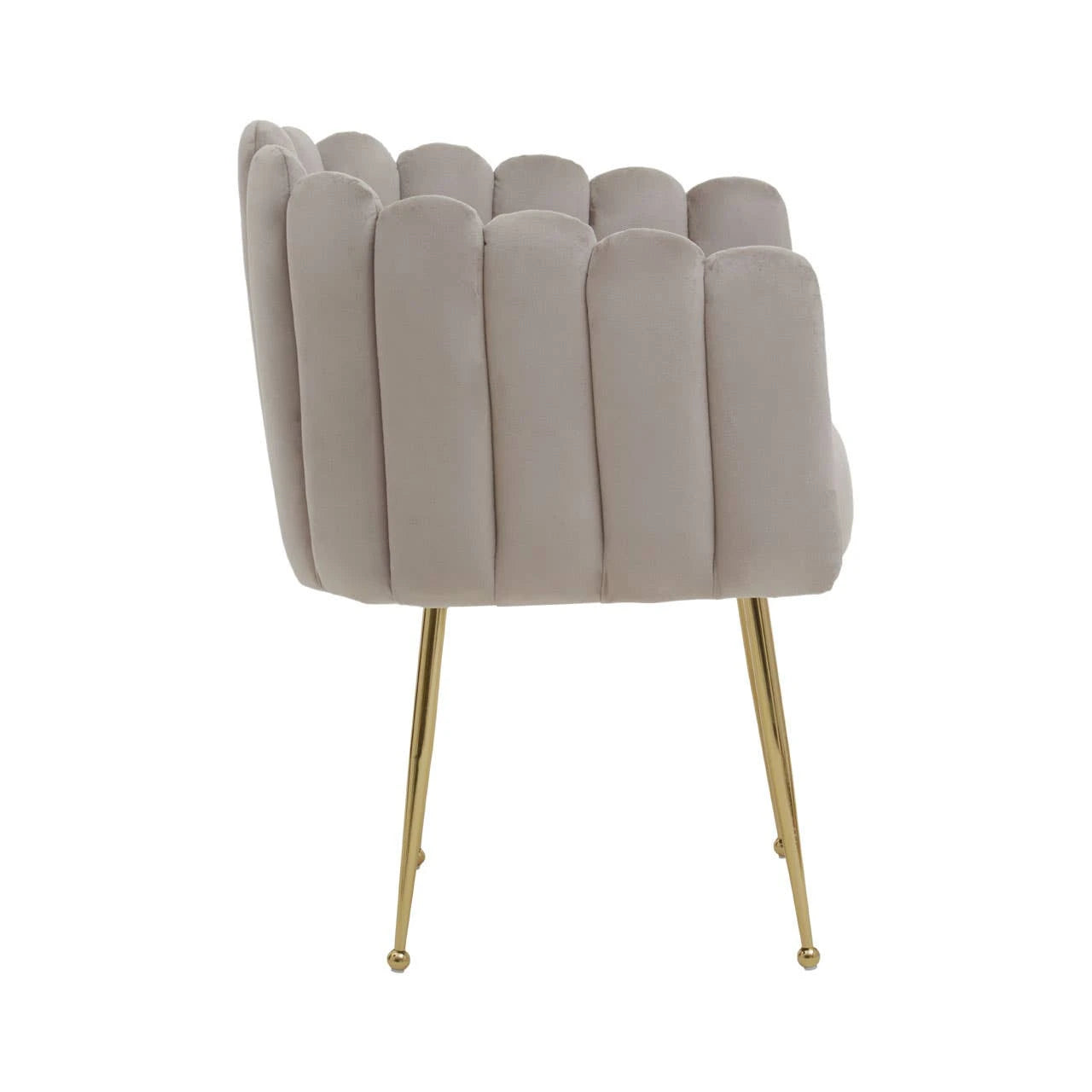 Bari Mink Velvet Scalloped Dining Chair