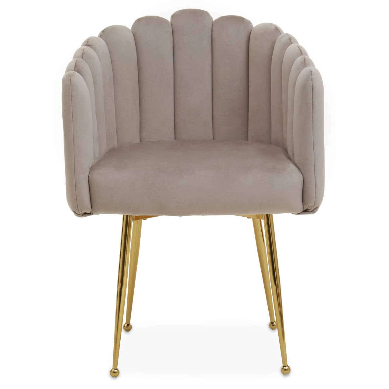 Bari Mink Velvet Scalloped Dining Chair