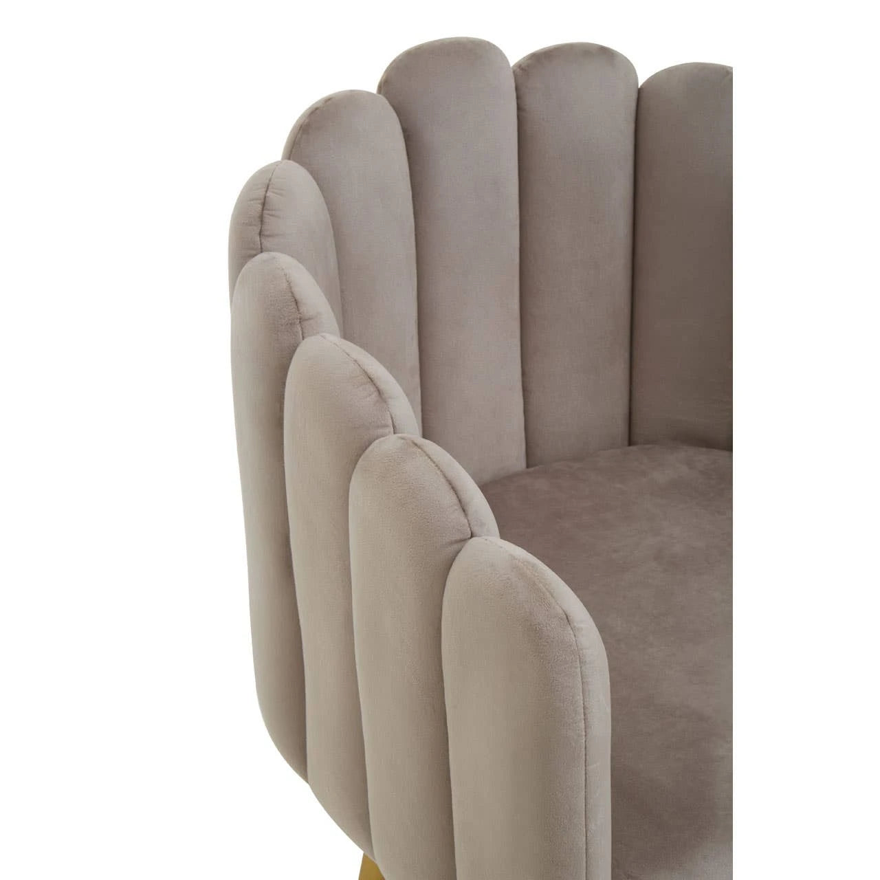 Bari Mink Velvet Scalloped Dining Chair