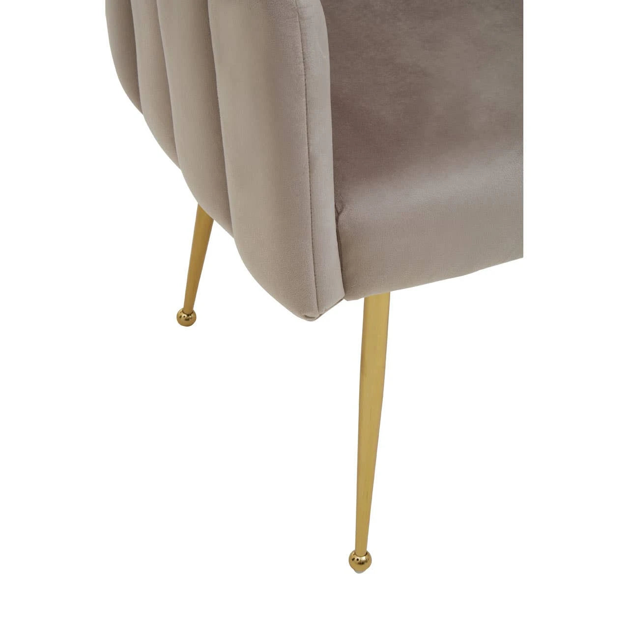 Bari Mink Velvet Scalloped Dining Chair