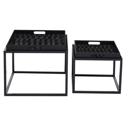 Celina Black and Gold Set Of 2 Nesting Tray Tables