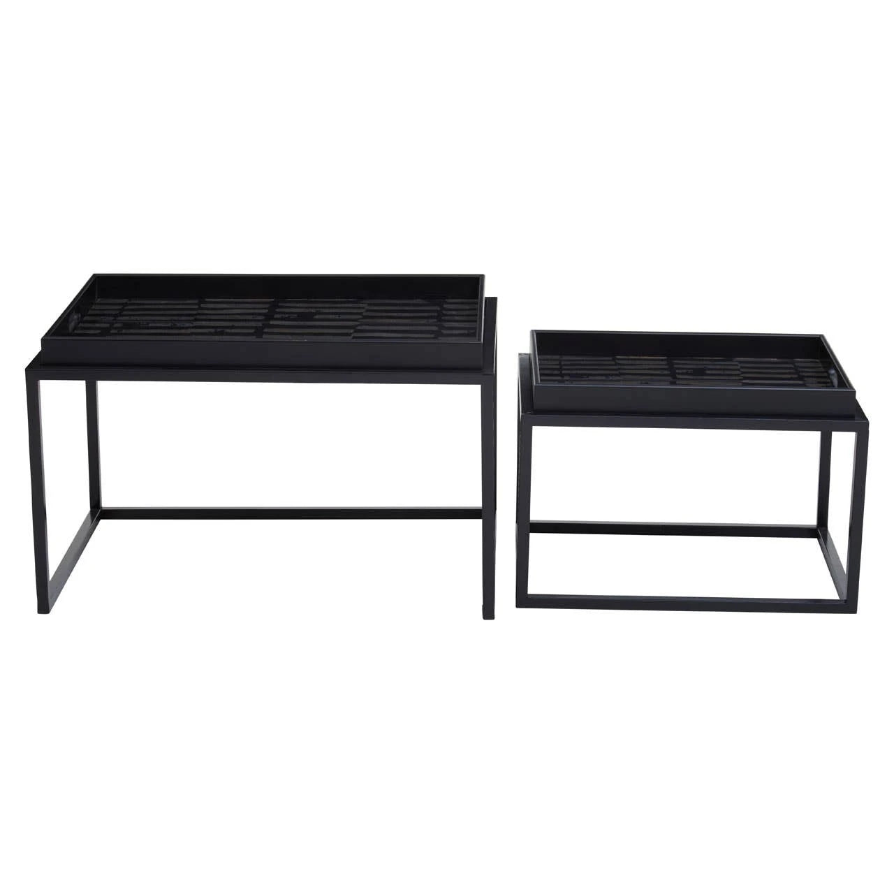 Celina Black and Gold Set Of 2 Nesting Tray Tables