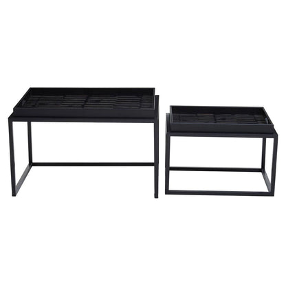 Celina Black and Gold Set Of 2 Nesting Tray Tables