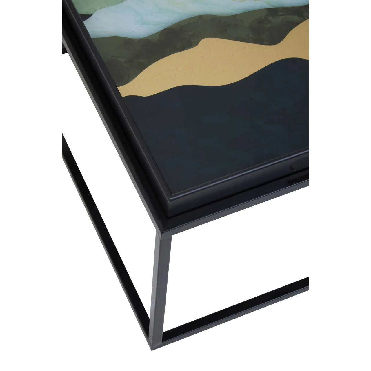 Celina Set Of 2 Abstract Paint Design Nesting Tray Tables