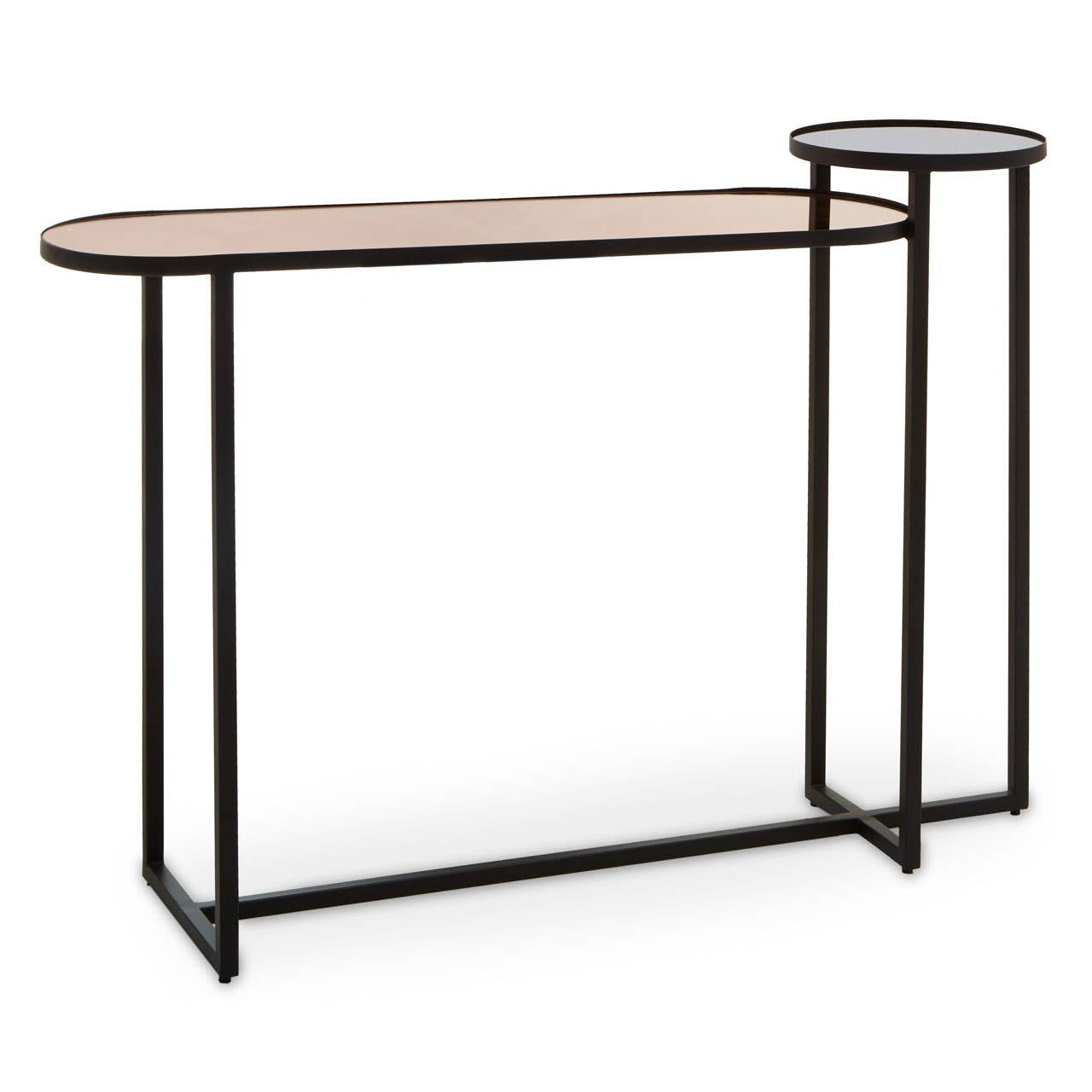 Cercle Smoked Mirror 2 Tier Console Table