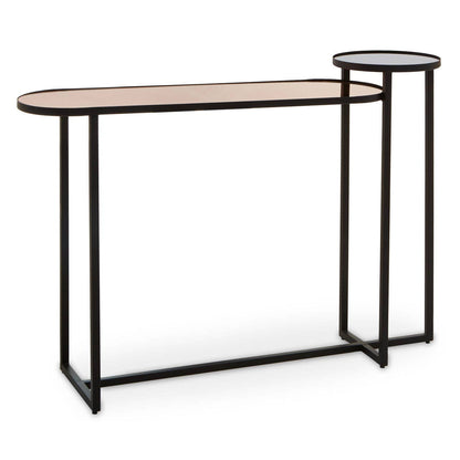 Cercle Smoked Mirror 2 Tier Console Table