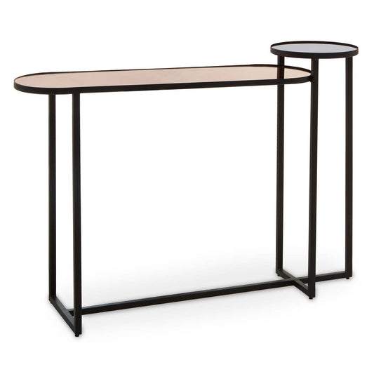 Cercle Smoked Mirror 2 Tier Console Table
