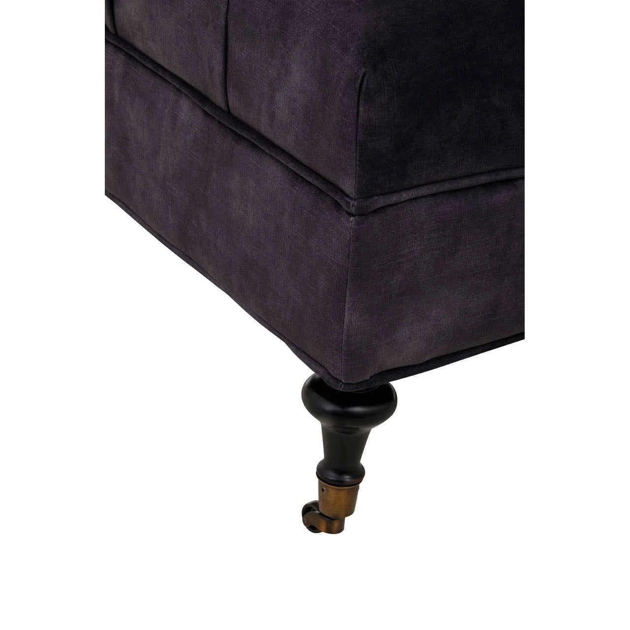 Sabrina Grey Velvet Ottoman