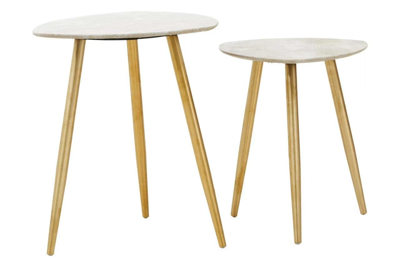 Cadio Set Of Two Shagreen Effect Side Tables