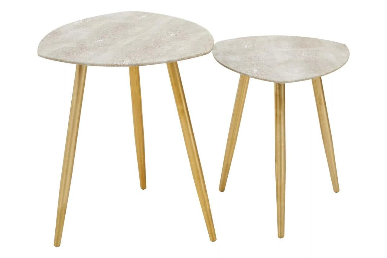 Cadio Set Of Two Shagreen Effect Side Tables