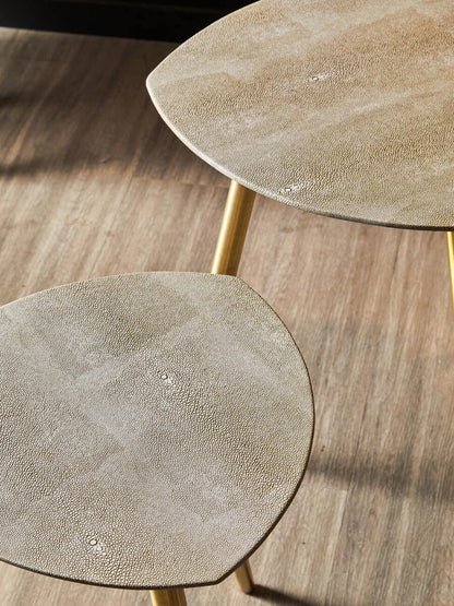 Cadio Set Of Two Shagreen Effect Side Tables