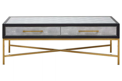 Cadiz Grey Shagreen Effect Coffee Table with 2 Drawers