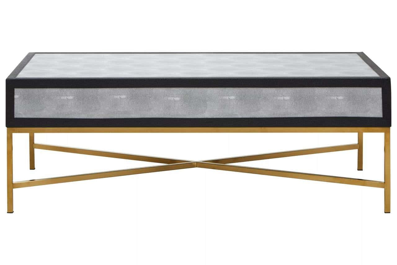 Cadiz Grey Shagreen Effect Coffee Table with 2 Drawers