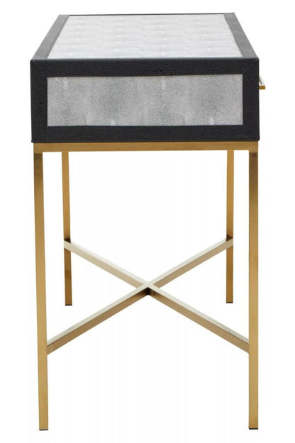 Cadiz Grey Shagreen Effect Console Table with 2 Drawers